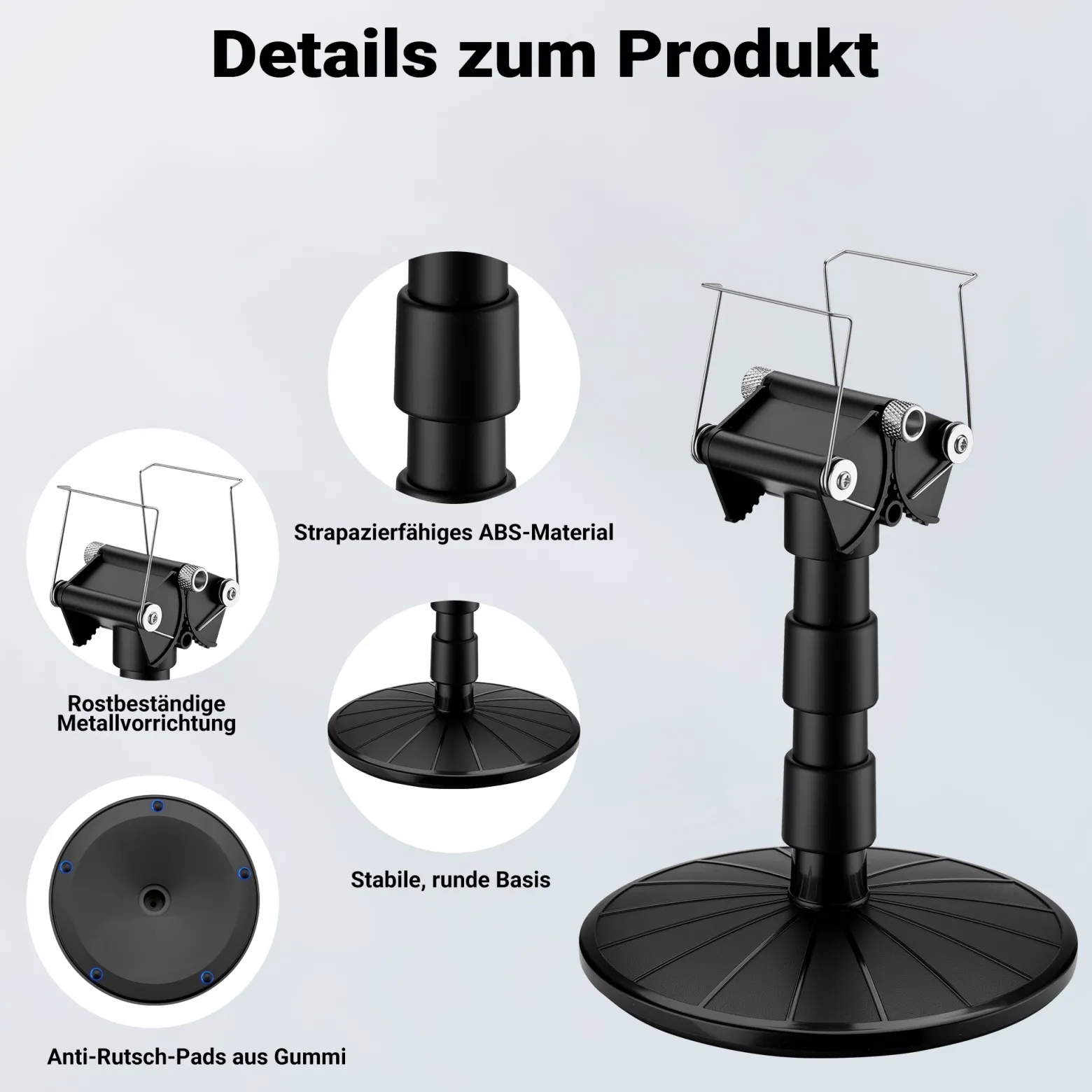 Wiltec Airbrush Lackierständer 150 x 150 x 218 mm, Ständer für Airbrush Design höhenverstellbar, Lackierzubehör für Modellbau, ideal für Lackierung