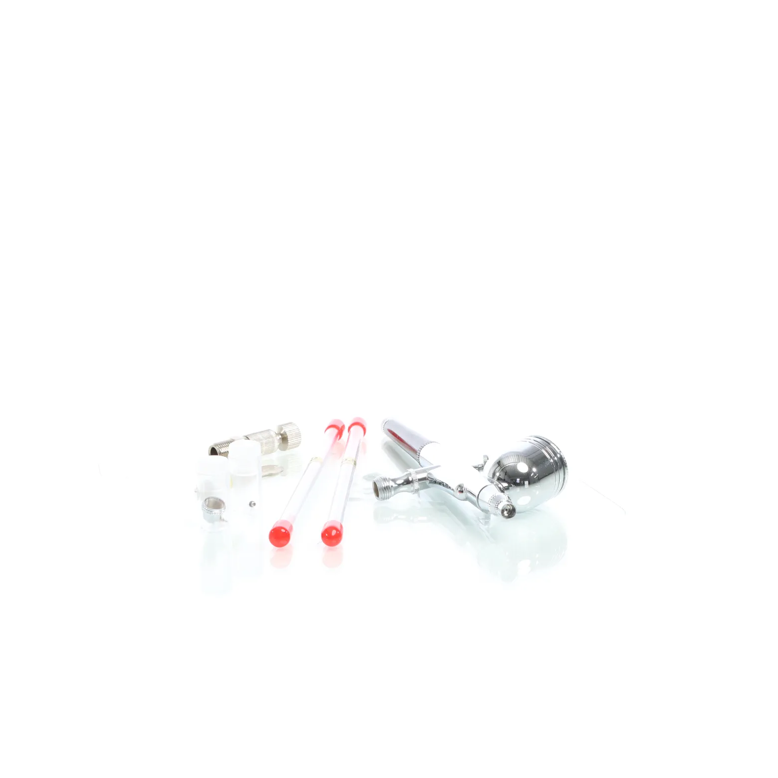 Wiltec Airbrush Pistole Set Typ 130T mit Double Action Funktion, Nadel und Düse Ø 0,2-0,5 mm, 1 Farbbecher, Adapter für Modellbau, Nailart usw.