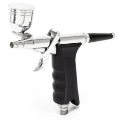 Wiltec Airbrush Pistole Typ 116 LN-116K mit Double Action Funktion, Nadel und Düse Ø 0,3 mm, 2 Farbbecher, Adapter für Modellbau, Nailart usw.