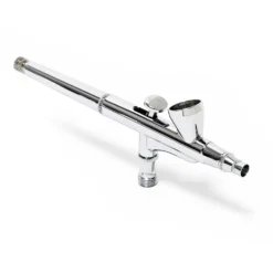 Wiltec Airbrush Pistole Typ 136 mit Double Action Funktion, Düse Ø 0,3 mm, 2 ml Farbbecher, Pipette, Adapter für Modellbau, Nailart usw.