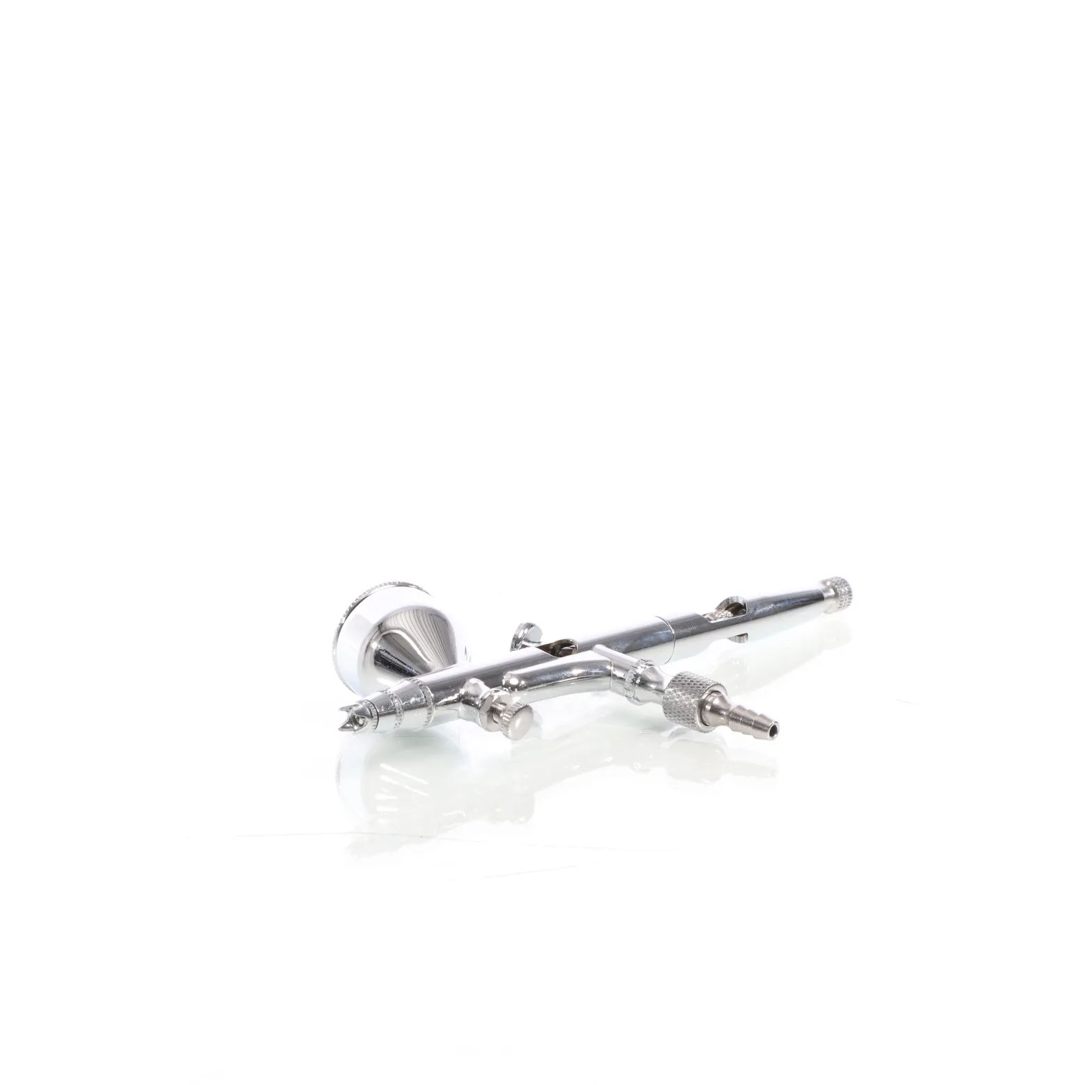 Wiltec Airbrush Pistole Typ 180 mit Double Action Funktion, Düse Ø 0,3 mm, 1 Farbbecher, Adapter für Modellbau, Nailart usw.