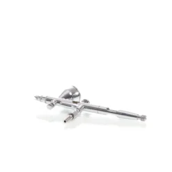 Wiltec Airbrush Pistole Typ 180 mit Double Action Funktion, Düse Ø 0,3 mm, 1 Farbbecher, Adapter für Modellbau, Nailart usw.