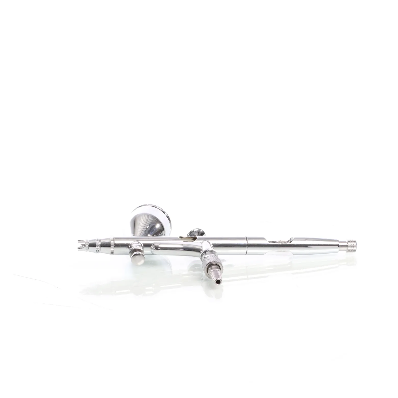 Wiltec Airbrush Pistole Typ 180 mit Double Action Funktion, Düse Ø 0,3 mm, 1 Farbbecher, Adapter für Modellbau, Nailart usw.