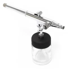 Wiltec Airbrush Pistole Typ 134 mit Double Action Funktion, Düse Ø 0,3 mm, 2 Farbbecher, Pipette, Adapter für Modellbau, Nailart usw.