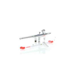Wiltec Airbrush Pistole Typ 136T mit Double Action Funktion, Düse Ø 0,2-0,5 mm, 1 Farbbecher, Adapter für Modellbau, Nailart usw.