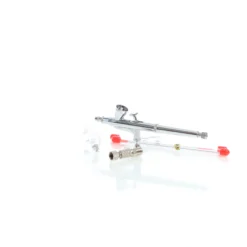 Wiltec Airbrush Pistole Typ 136T mit Double Action Funktion, Düse Ø 0,2-0,5 mm, 1 Farbbecher, Adapter für Modellbau, Nailart usw.