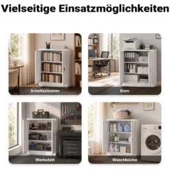 Wiltec Aktenschrank Stahl 80 x 40 x 92 cm weiß, abschließbarer Metallschrank mit 2 Einlegeböden, Büroschrank mit 50 kg Traglast je Ebene