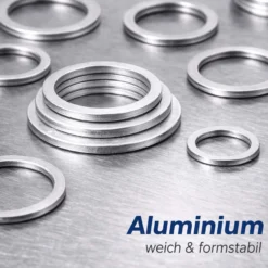 Wiltec Aluminium Dichtring Set 450 teilig, Satz Dichtungsringe in übersichtlicher Kunststoffbox, O Ring Sortiment in verschiedenen Größen