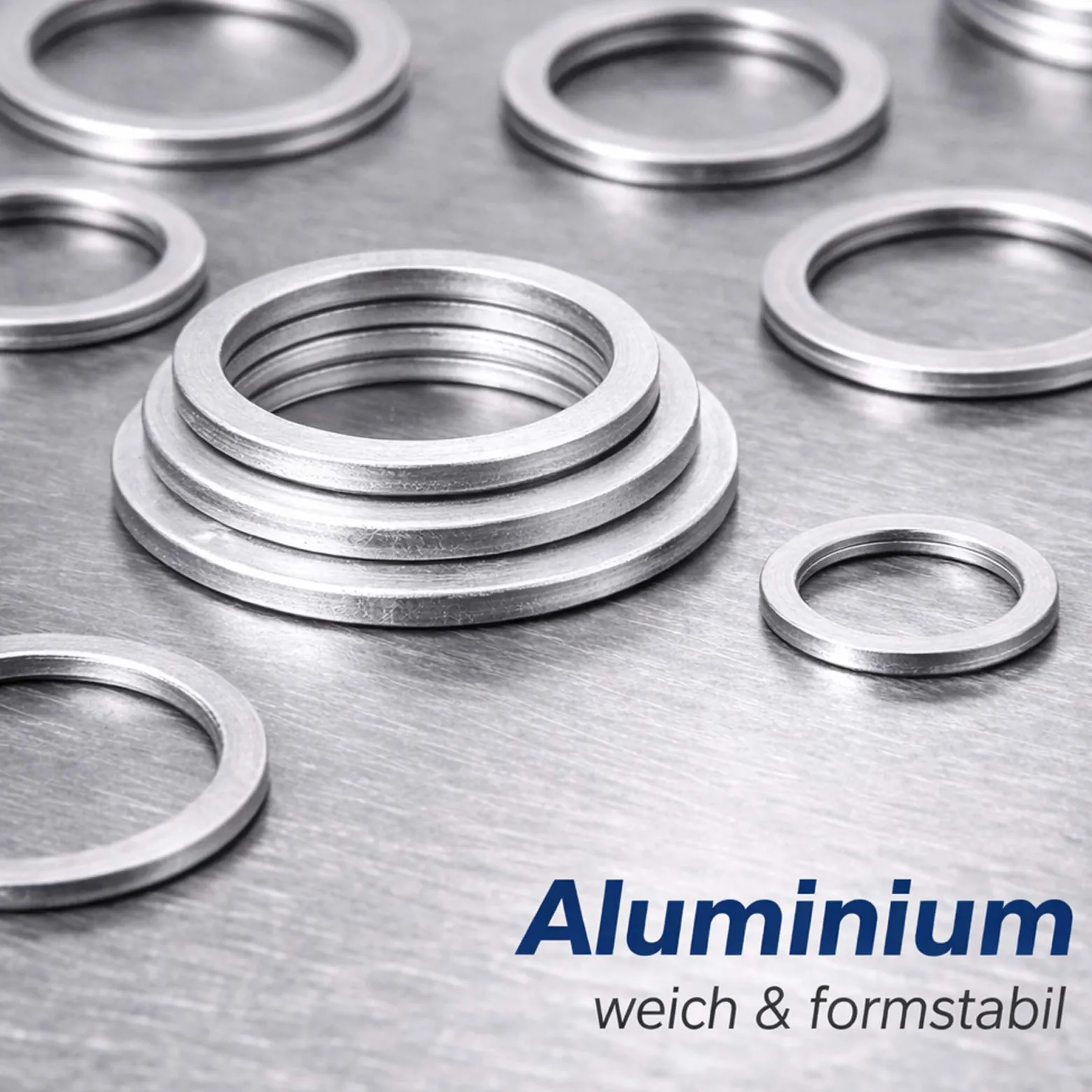 Wiltec Aluminium Dichtring Set 450 teilig, Satz Dichtungsringe in übersichtlicher Kunststoffbox, O Ring Sortiment in verschiedenen Größen
