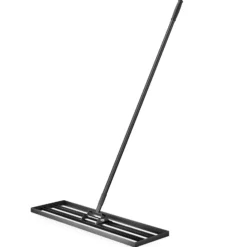 Wiltec Aluminium Rasenrakel 91,4 x 25,4 cm mit 2 m Stiel, Rasen Rakel Unebenheiten im Rasen ausgleichen, Leveler Gartengerät zum Rasen sanden