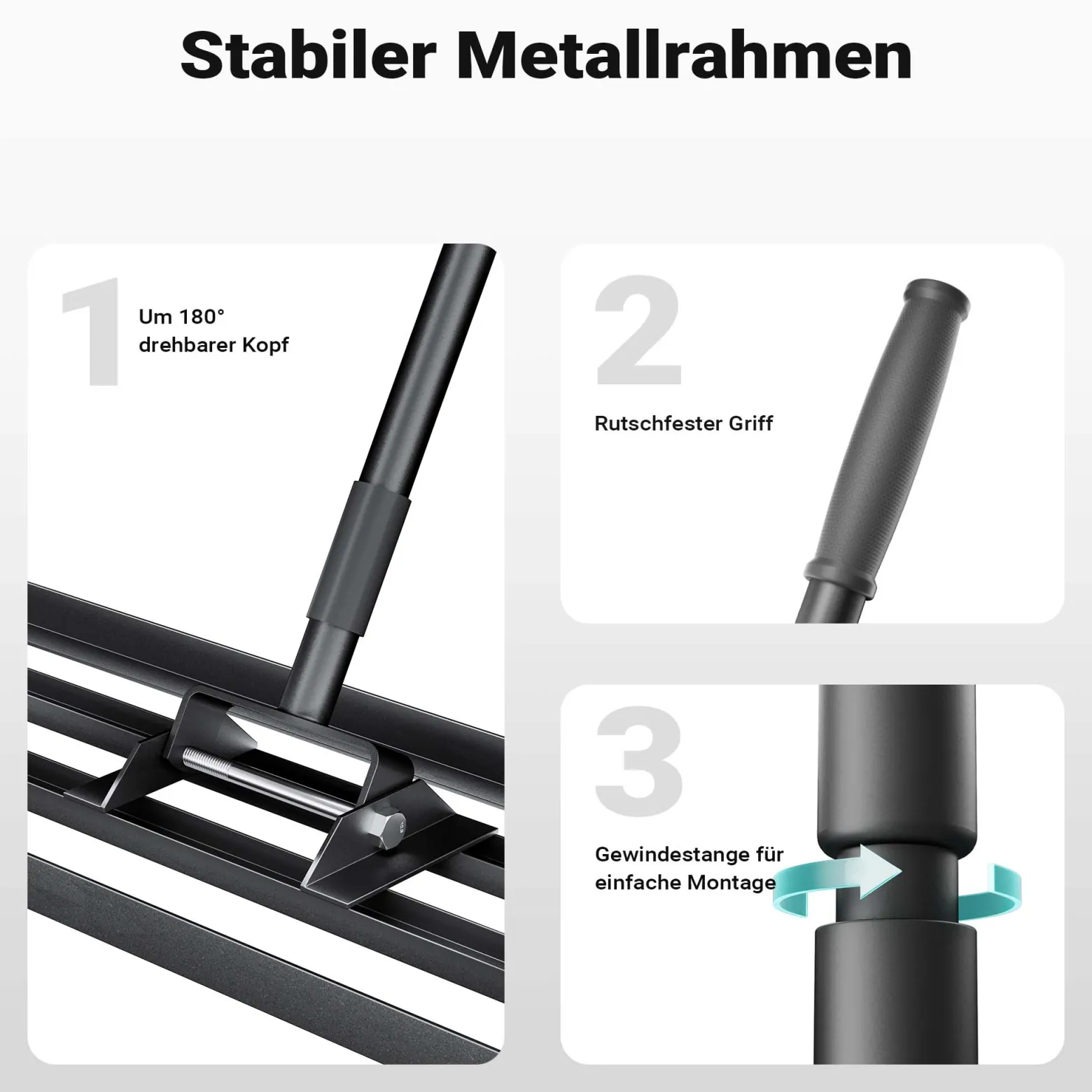 Wiltec Aluminium Rasenrakel 91,4 x 25,4 cm mit 2 m Stiel, Rasen Rakel Unebenheiten im Rasen ausgleichen, Leveler Gartengerät zum Rasen sanden
