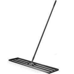 Wiltec Aluminium Rasenrakel 121,9 x 25,4 cm mit 2 m Stiel, Rasen Rakel Unebenheiten im Rasen ausgleichen, Leveler Gartengerät zum Rasen sanden