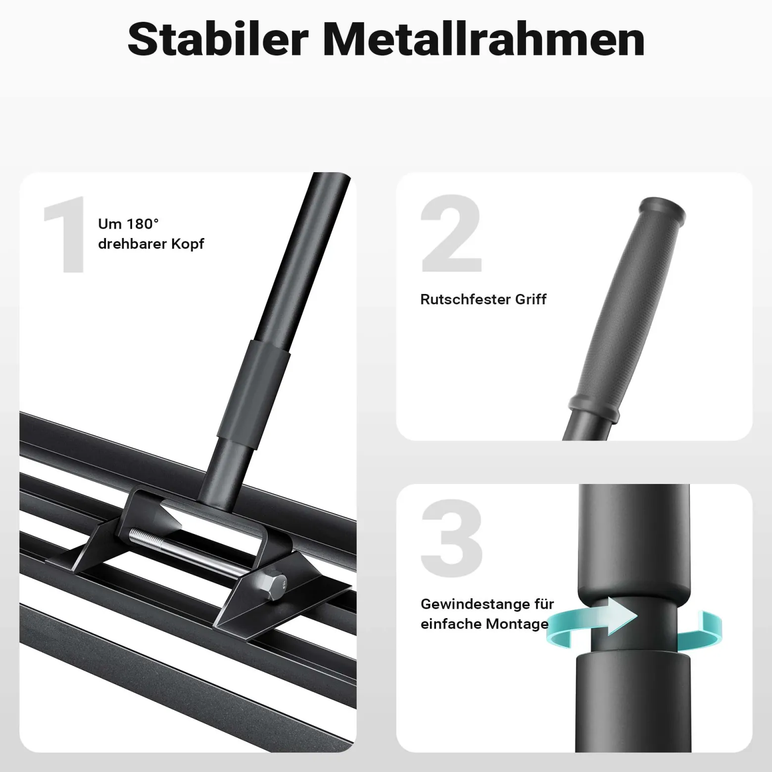 Wiltec Aluminium Rasenrakel 121,9 x 25,4 cm mit 2 m Stiel, Rasen Rakel Unebenheiten im Rasen ausgleichen, Leveler Gartengerät zum Rasen sanden