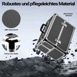 Wiltec Alu Transportkoffer, Aufbewahrungskoffer mit 2 Schlüsseln, Universalkoffer für Werkzeug, Hobby, Arbeit, Mehrzweckkoffer mit Innenaufteilung