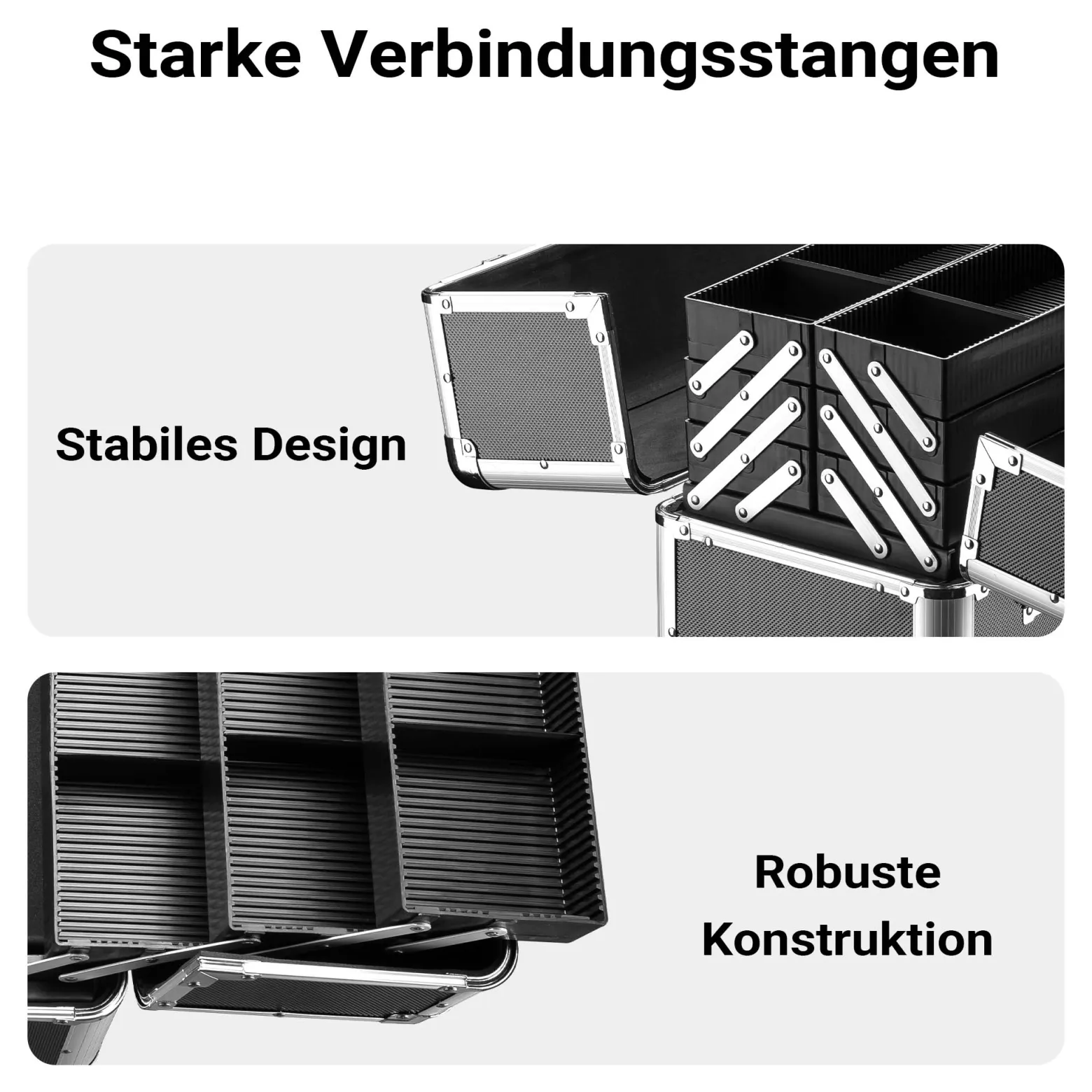 Wiltec Alu Transportkoffer, Aufbewahrungskoffer mit 2 Schlüsseln, Universalkoffer für Werkzeug, Hobby, Arbeit, Mehrzweckkoffer mit Innenaufteilung