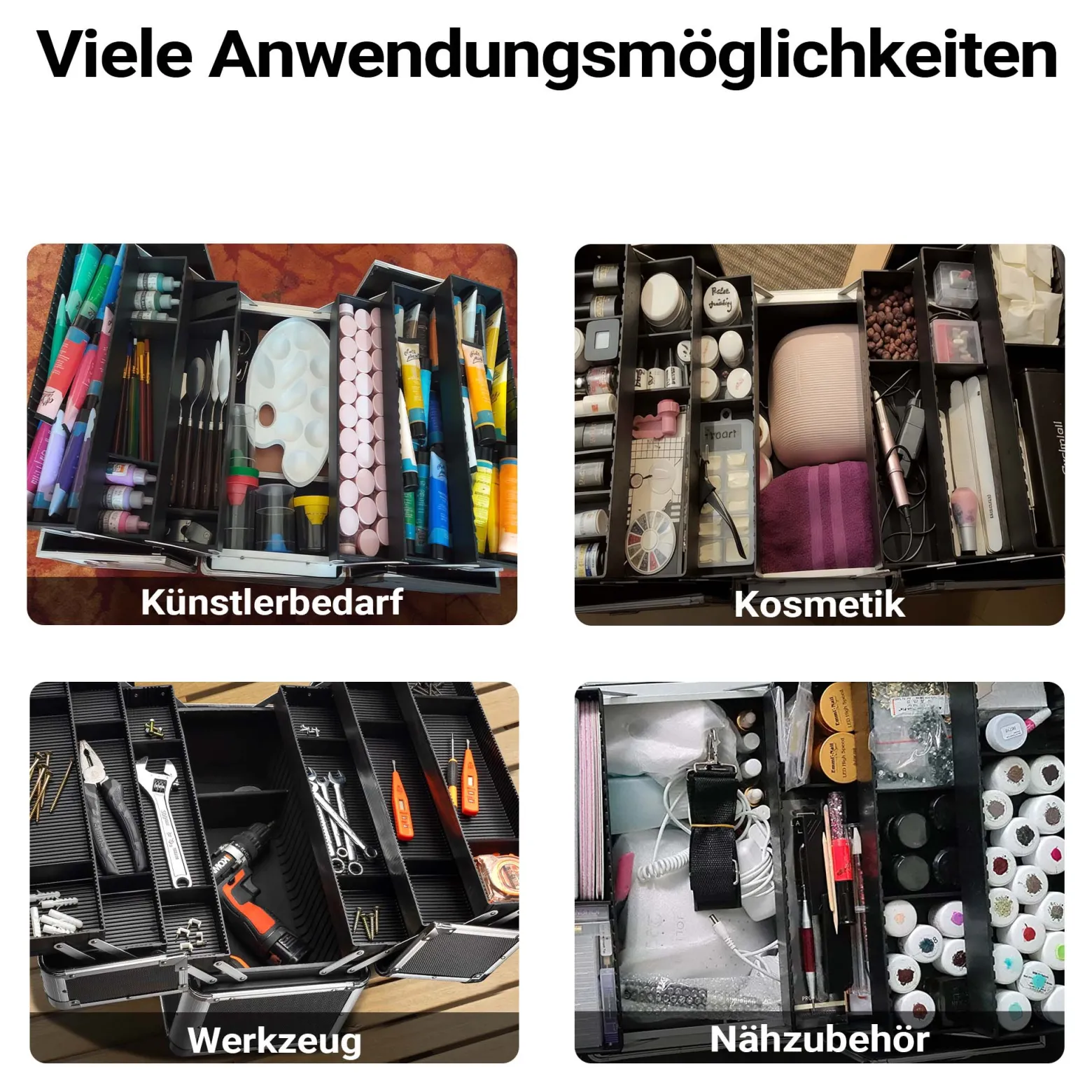 Wiltec Alu Transportkoffer, Aufbewahrungskoffer mit 2 Schlüsseln, Universalkoffer für Werkzeug, Hobby, Arbeit, Mehrzweckkoffer mit Innenaufteilung