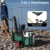 Wiltec Angelwagen mit Tasche, Angel Trolley bis 50 kg, Transportkarre mit 60 l Volumen, Bollerwagen mit Luftreifen, Transportwagen aus Stahl, auch als Lastenanhänger fürs Fahrrad