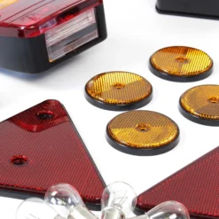 Wiltec Anhängerbeleuchtung Set mit 7-poligem Stecker, Leuchten, Reflektoren und Kabel für Anhänger, Anhängerleuchte mit verschiedenen Funktionen