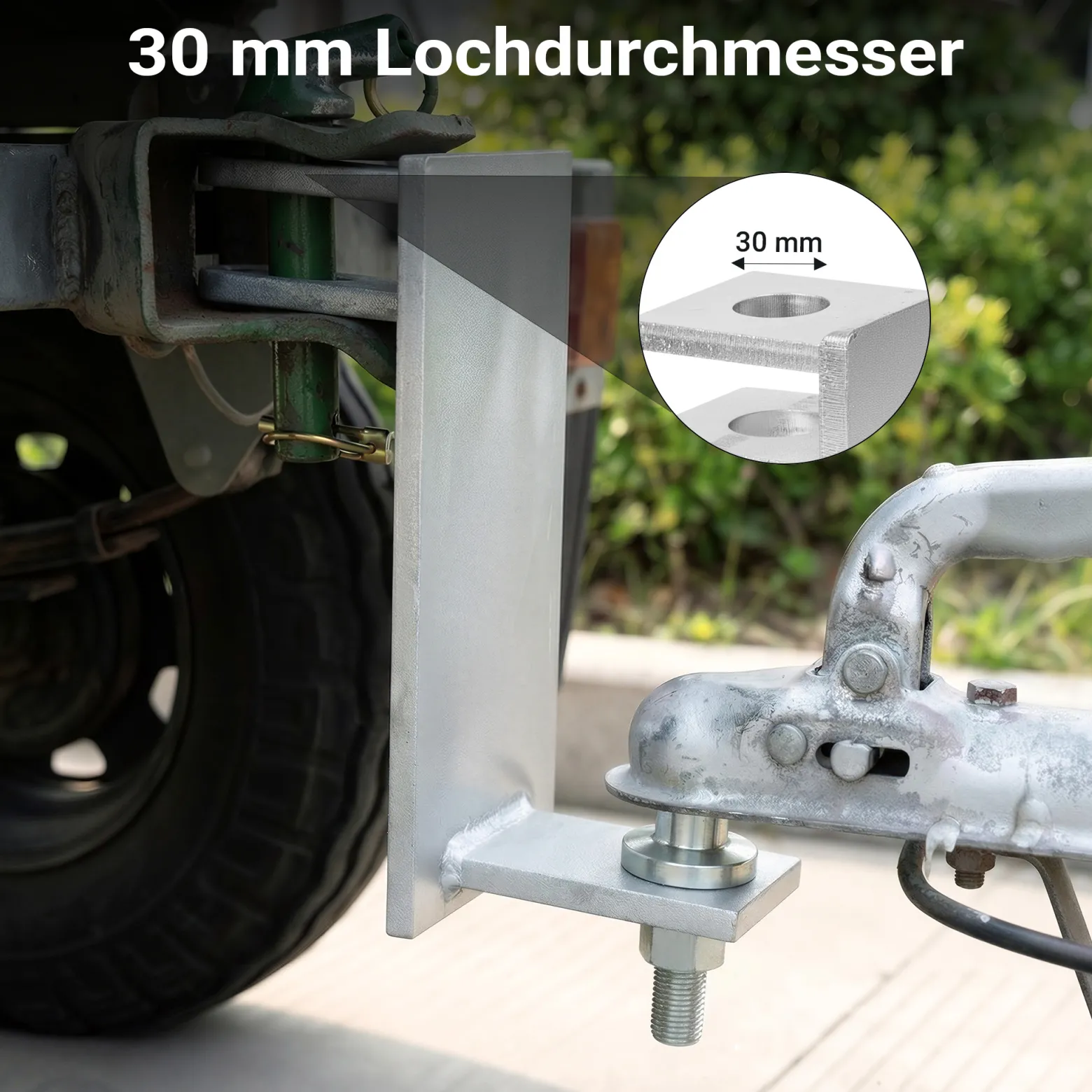 Wiltec Anhängerkupplung + Kupplungskugel 50 mm, Kombikupplung 260 x 140 mm und Kugelkopf bis 3,5 t für Rangierbetrieb