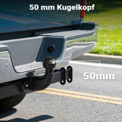 Wiltec Anhängerkupplung mit 50 mm Kugelkopf, 3,5 t Zugkraft, Anhängevorrichtung aus Gussstahl für Pkw Lkw Traktor, 2 Loch Anschraubplatte