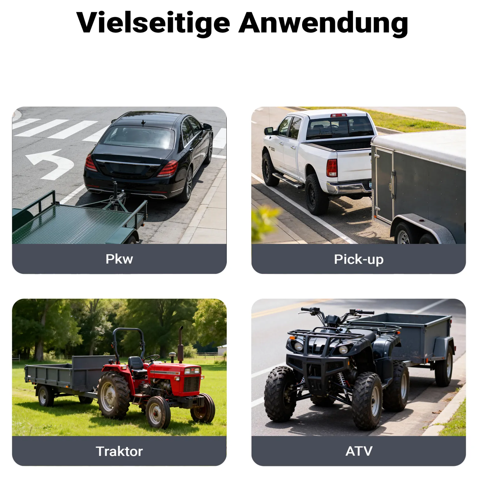 Wiltec Anhängerkupplung mit 50 mm Kugelkopf, 3,5 t Zugkraft, Anhängevorrichtung aus Gussstahl für Pkw Lkw Traktor, 2 Loch Anschraubplatte