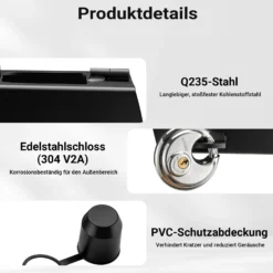 Wiltec Anhängerschloss mit Scharniersystem 70 mm Vorhängeschloss, Diebstahlsicherung aus Stahl für Anhänger