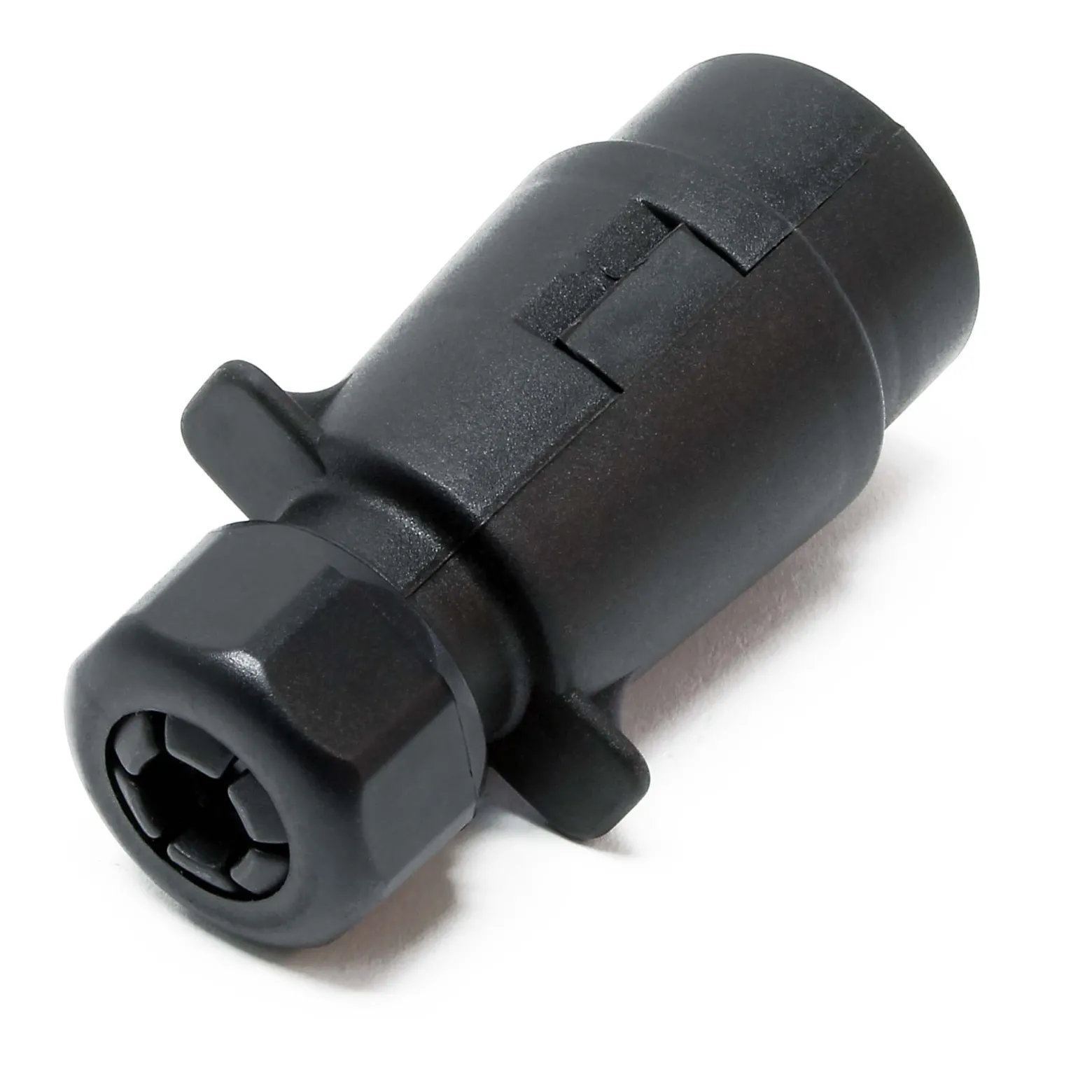 Wiltec Anhänger Stecker 7-polig 12V, Kunststoff Adapter für PKW Anhänger, Anhängerkupplung Steckanschluss, Anhängersteckdose