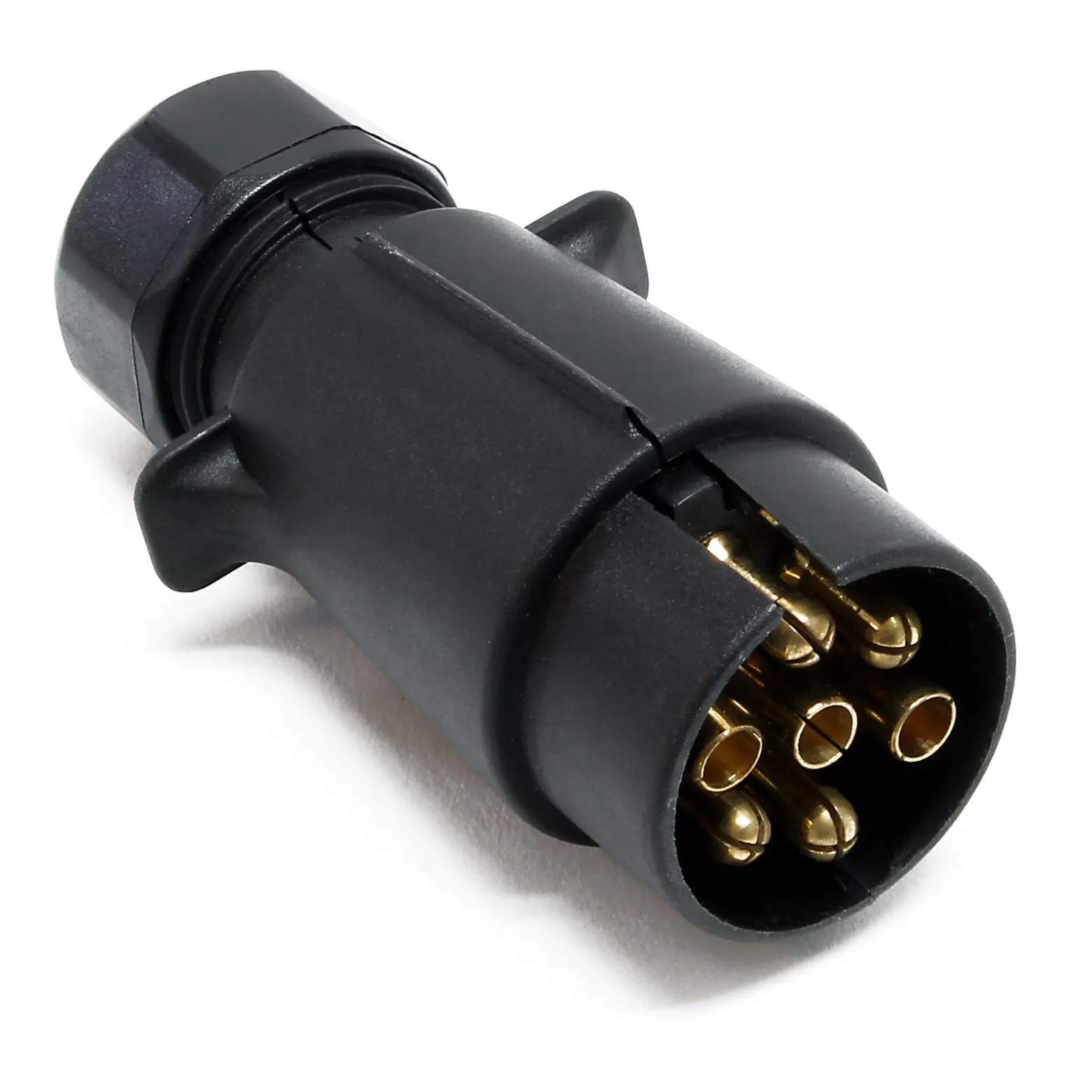 Wiltec Anhänger Stecker 7-polig 12V, Kunststoff Adapter für PKW Anhänger, Anhängerkupplung Steckanschluss, Anhängersteckdose