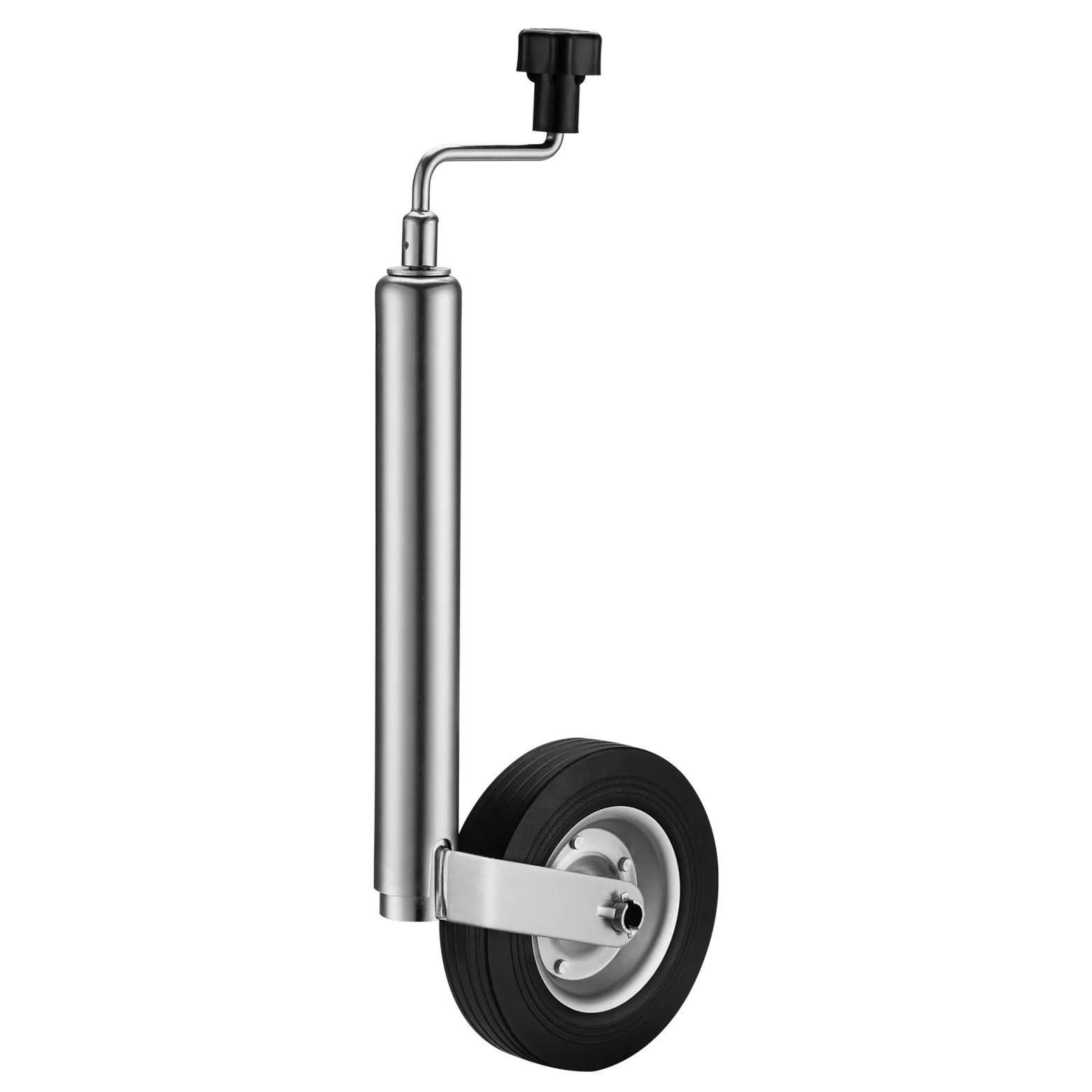 Wiltec Anhänger Stützrad mit 362 kg Stützlast ø48 mm, Bugrad mit Kurbel, Anhängerrad, Abstellstütze