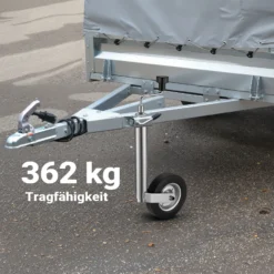 Wiltec Anhänger Stützrad mit 362 kg Stützlast ø48 mm, Bugrad mit Kurbel, Anhängerrad, Abstellstütze