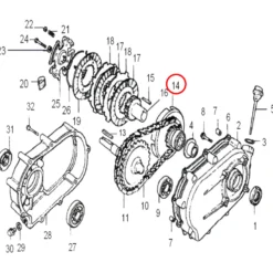 Wiltec Antriebskettenrad Q2 25 mm für LIFAN 9-13 PS Motor – Benzinmotor Ersatzteil für Ölbadkupplung – Einzylinder für Kleinmaschinen & Karts, 4-Takt Motor & OHV Ventilsteuerung