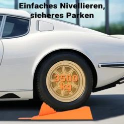 Wiltec Auffahrkeil für Wohnwagen 2 Stück 3,5 t Traglast, Unterlegkeile mit Stopper und Auffahrhilfe, Ausgleichskeile aus Kunststoff mit Transporttasche
