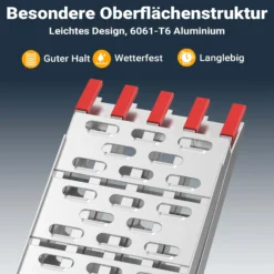 Wiltec Auffahrrampe 226 cm 410 kg für ATV Quad Motorrad, Aluminium Auffahrschiene faltbar, Verladerampe rutschsicher
