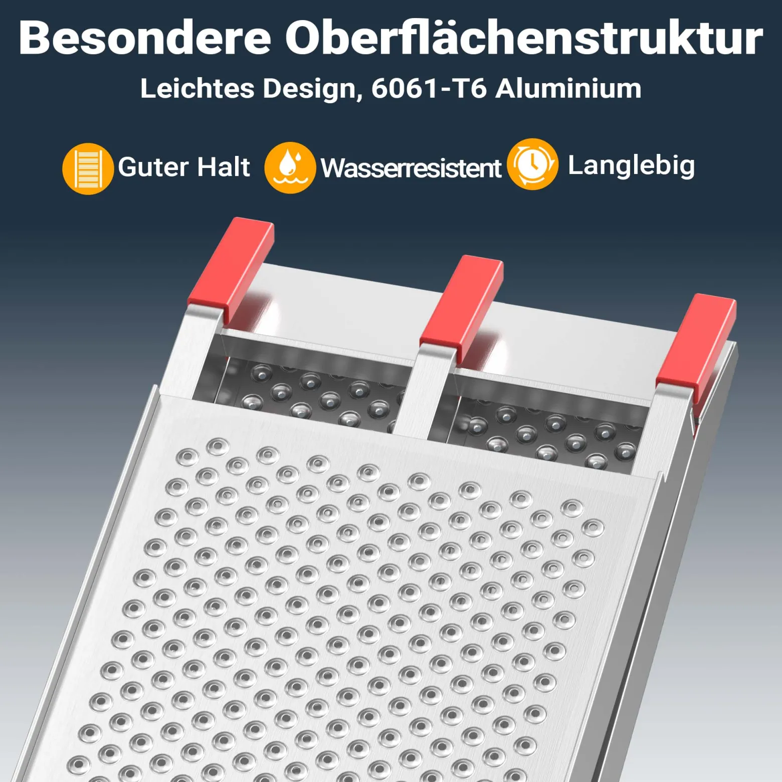 Wiltec Auffahrrampe 215 cm 340 kg für ATV Quad Motorrad, Aluminium Auffahrschiene faltbar, Verladerampe rutschsicher
