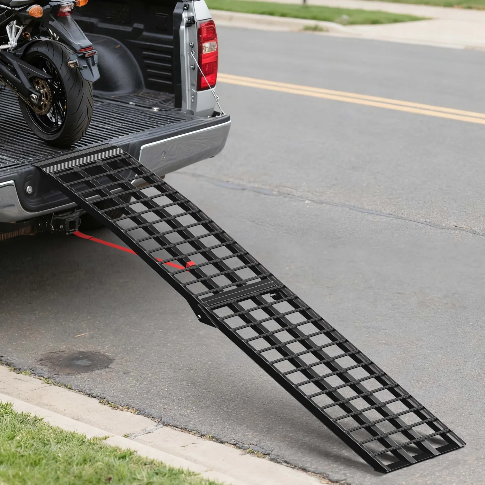 Wiltec Auffahrrampe 274 cm 680 kg für ATV Motorrad Quad, Aluminium Auffahrschiene faltbar, Verladerampe rutschsicher