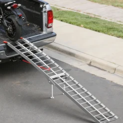 Wiltec Auffahrrampe 226 cm 680 kg für ATV Motorrad Quad, Aluminium Auffahrschiene faltbar, Verladerampe rutschsicher