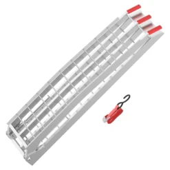 Wiltec Auffahrrampe 226 cm 680 kg für ATV Motorrad Quad, Aluminium Auffahrschiene faltbar, Verladerampe rutschsicher