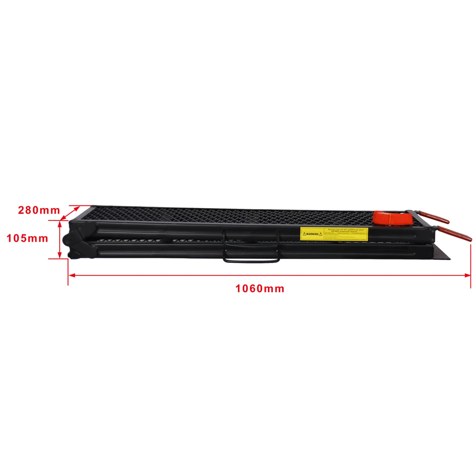 Wiltec Auffahrrampe 203 cm 340 kg für ATV Motorrad Quad, Stahl Auffahrschiene faltbar, Verladerampe rutschsicher, gummierte Auflagefläche