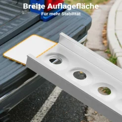 Wiltec Auffahrrampe 163 cm 180 kg für Motorrad ATV Quad, Aluminium Auffahrschiene, Verladerampe rutschsicher