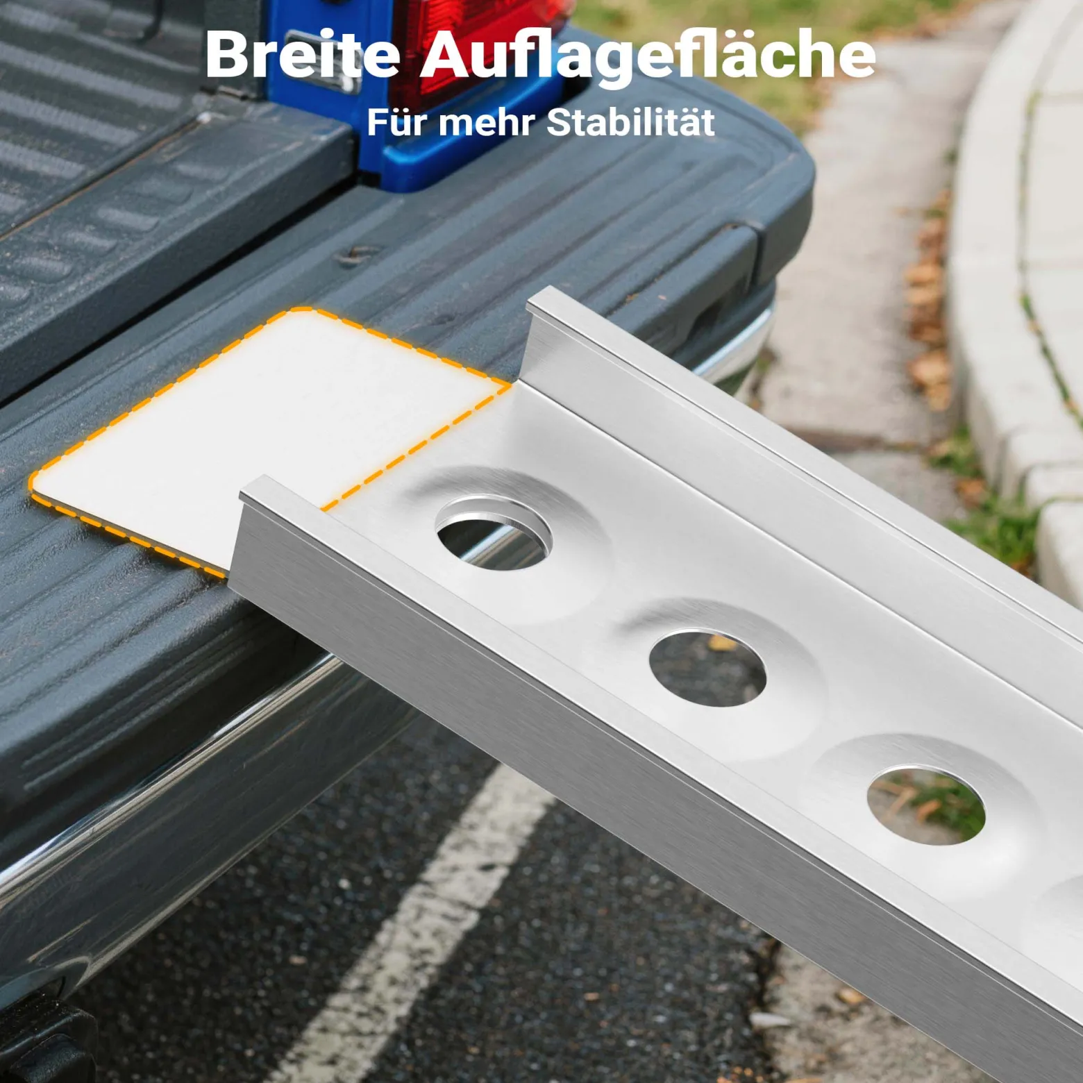 Wiltec Auffahrrampe 163 cm 180 kg für Motorrad ATV Quad, Aluminium Auffahrschiene, Verladerampe rutschsicher