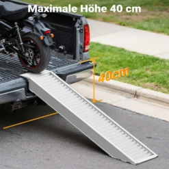 Wiltec Auffahrrampe 161 cm 2025 kg für Motorrad ATV Quad, Aluminium Auffahrschiene, Verladerampe rutschsicher