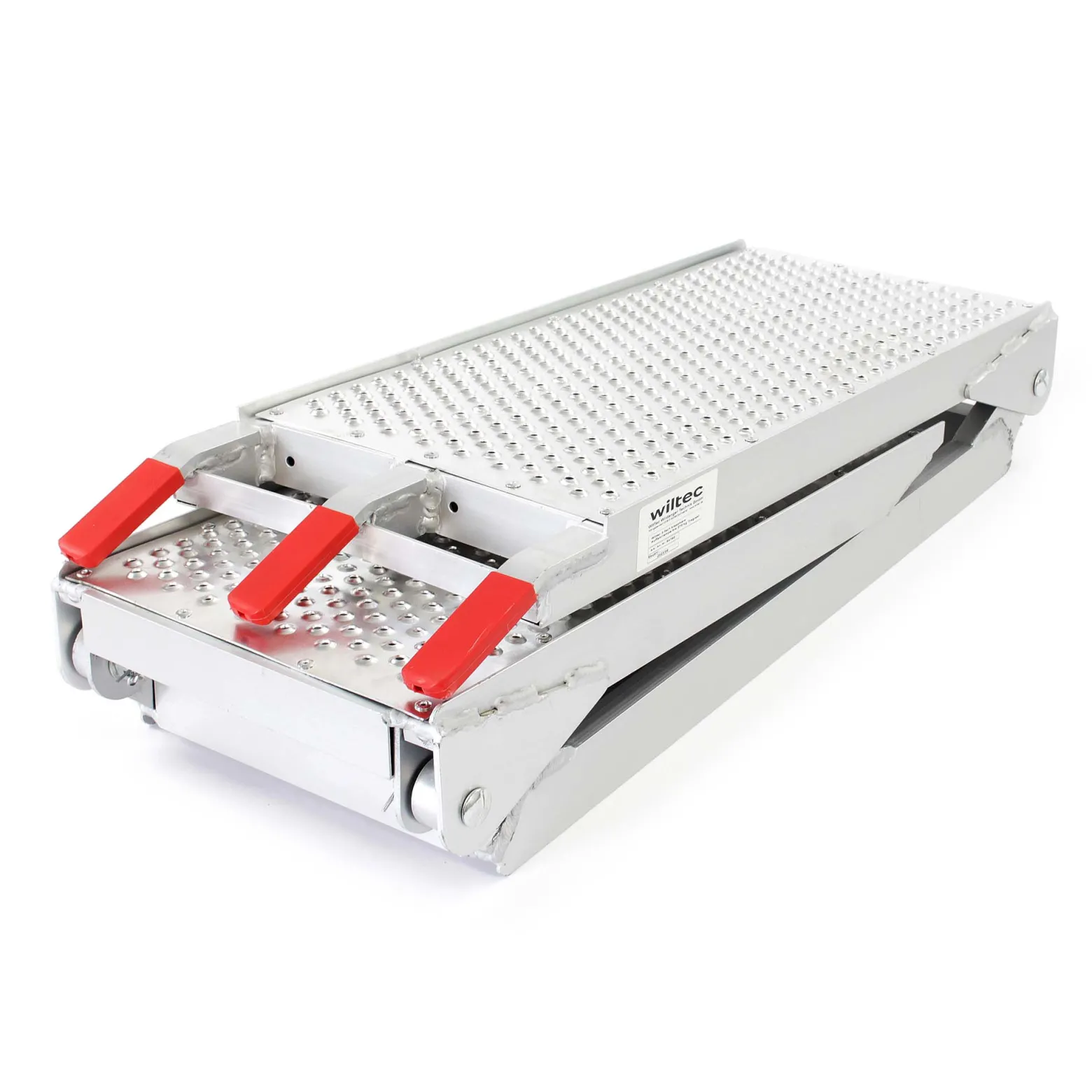 Wiltec Auffahrrampe 3-fach klappbar 199cm 270kg für Motorrad ATV Quad, Aluminium Auffahrschiene faltbar, Verladerampe rutschsicher