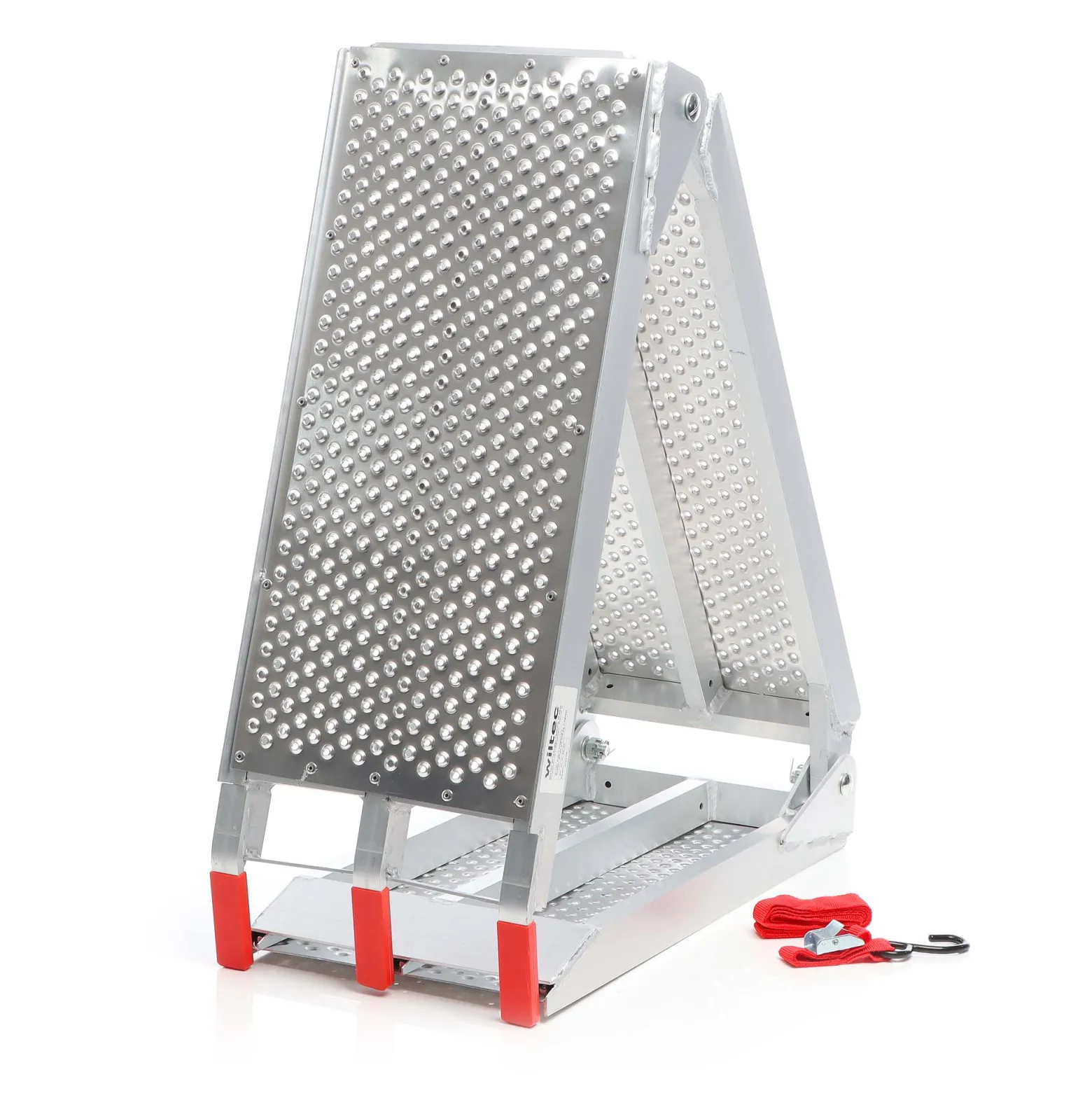 Wiltec Auffahrrampe 3-fach klappbar 199cm 270kg für Motorrad ATV Quad, Aluminium Auffahrschiene faltbar, Verladerampe rutschsicher
