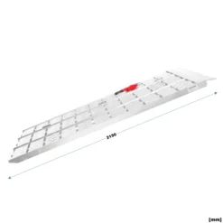Wiltec Auffahrrampe 3-fach klappbar 215cm 340kg pro Element für Motorrad ATV Quad, Aluminium Auffahrschiene faltbar, Verladerampe rutschsicher