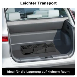 Wiltec Auffahrrampe für Pkw 2er Set bis 5 t Traglast, robuste Autorampen aus PP, Unterlegkeile 90,5 x 30 x 21,5 cm, Auffahrkeile mit rutschsicherem Boden, ideal für Wartungsarbeiten