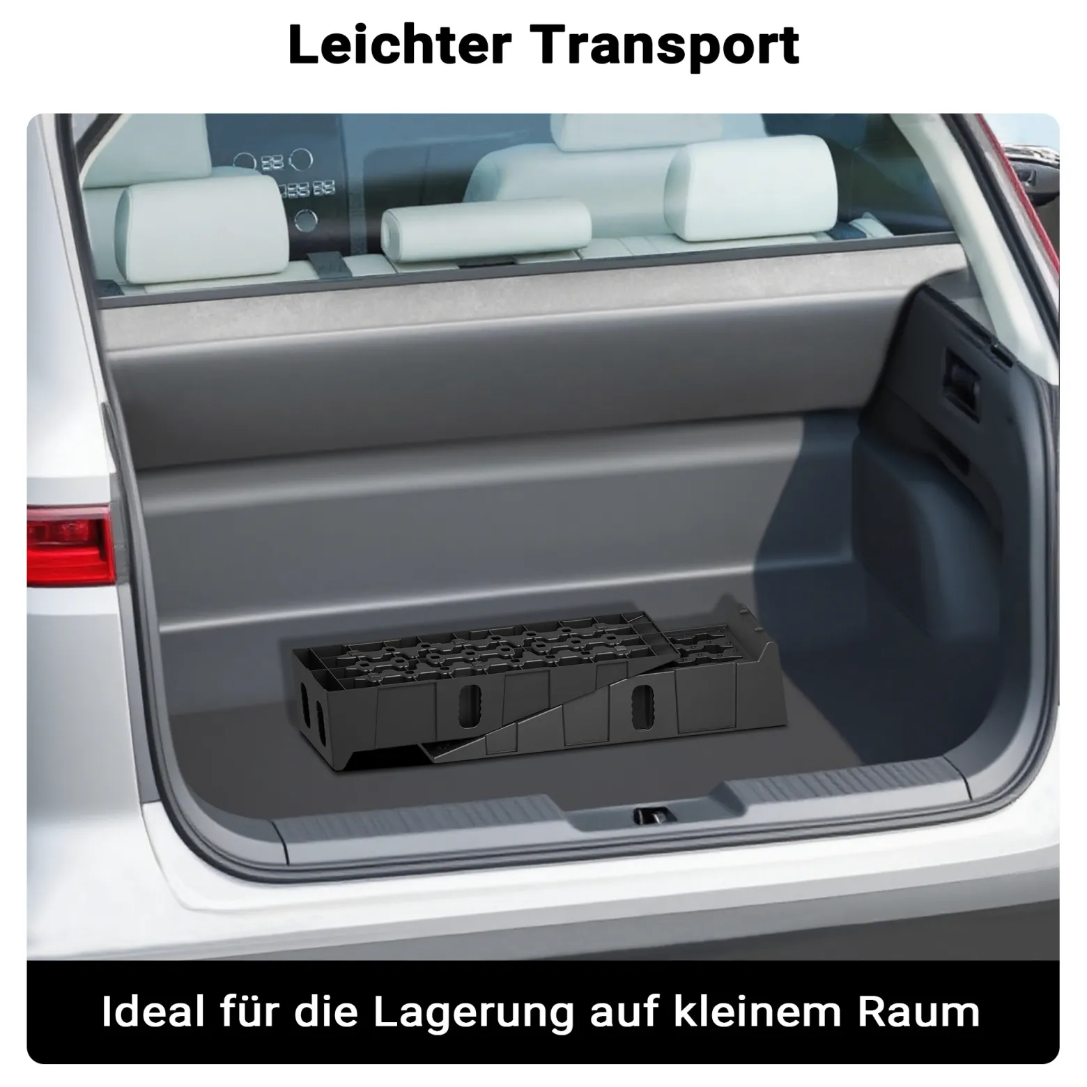 Wiltec Auffahrrampe für Pkw 2er Set bis 5 t Traglast, robuste Autorampen aus PP, Unterlegkeile 90,5 x 30 x 21,5 cm, Auffahrkeile mit rutschsicherem Boden, ideal für Wartungsarbeiten