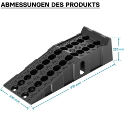 Wiltec Auffahrrampen rutschfest 2 Stück aus Kunststoff bis 6 t Autorampe Pkw Auto Kfz Rampe