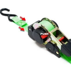 Wiltec Automatik Zurrgurt 320 daN Zuglast 3,5m x 25mm PES Spanngurt mit S-Haken selbstaufrollend, ideal für Autotransport