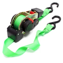 Wiltec Automatik Zurrgurt 320 daN Zuglast 3,5m x 25mm PES Spanngurt mit S-Haken selbstaufrollend, ideal für Autotransport