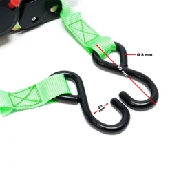 Wiltec Automatik Zurrgurt 320 daN Zuglast 3,5m x 25mm PES Spanngurt mit S-Haken selbstaufrollend, ideal für Autotransport